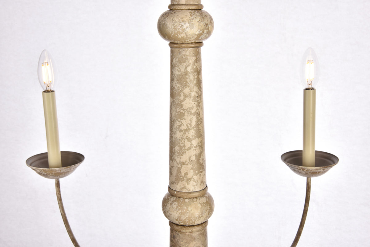 Merritt Collection Chandelier D39.8 H24 Lt:6 Weathered Dove Finish