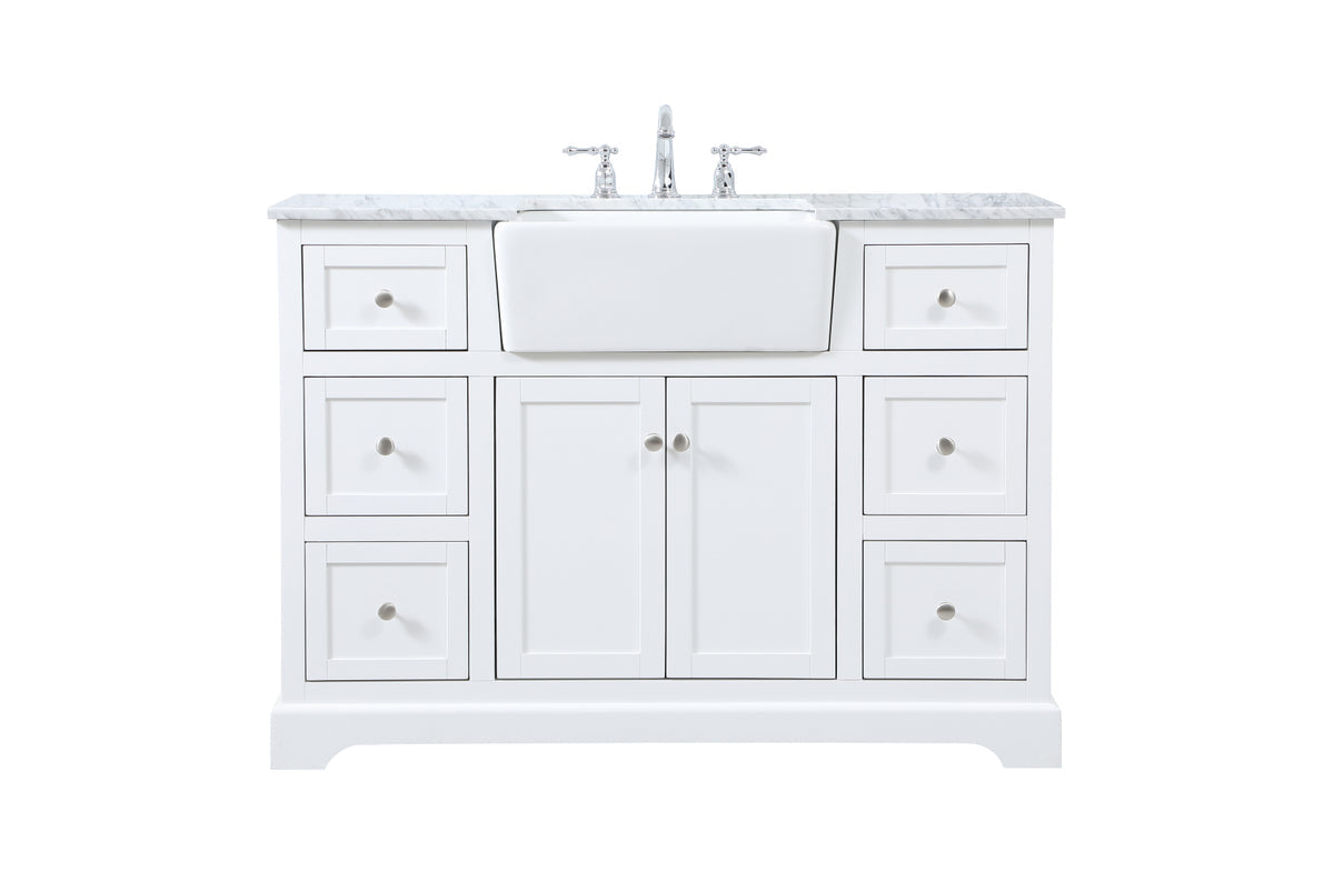 48 inch Single bathroom vanity in white