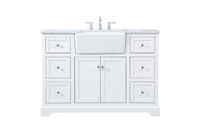 48 inch Single bathroom vanity in white