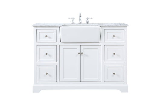 48 inch Single bathroom vanity in white