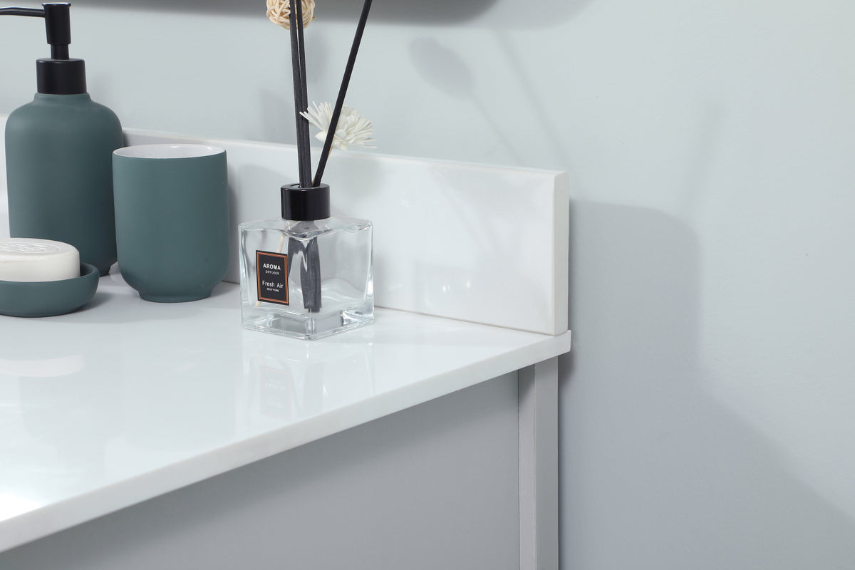 42 inch Single bathroom vanity in grey with backsplash