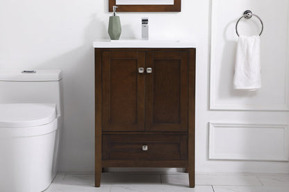 24 In. Single Bathroom Vanity Set In Antique Coffee
