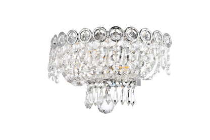 Century 2 light Chrome Wall Sconce Clear Royal Cut Crystal