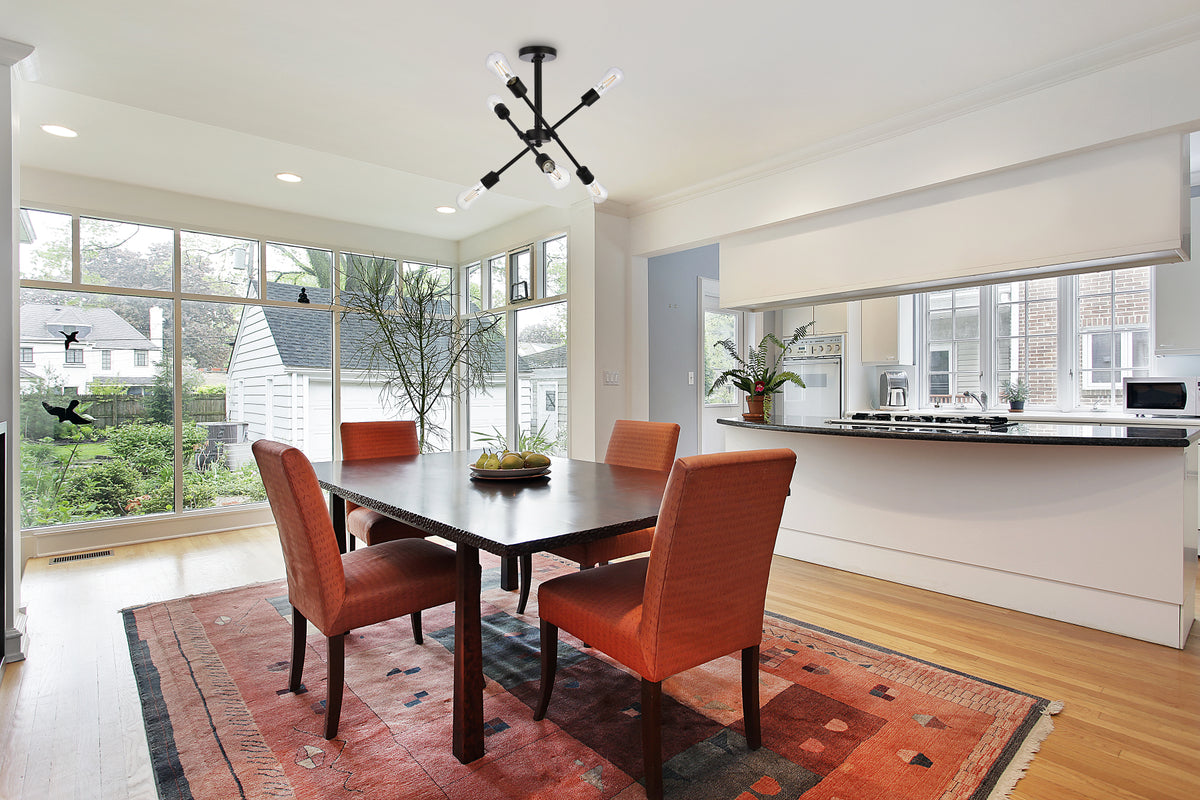 Axel 6 lights black flushmount