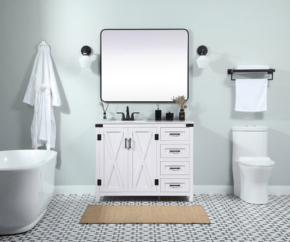 42 inch Single bathroom vanity in white