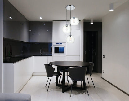 Baxter 3 Lights Chrome Pendant With Clear Glass