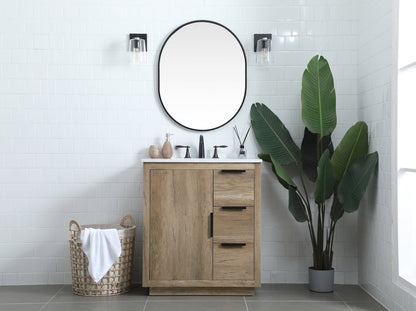 30 Inch SIngle Bathroom Vanity In Natural Oak