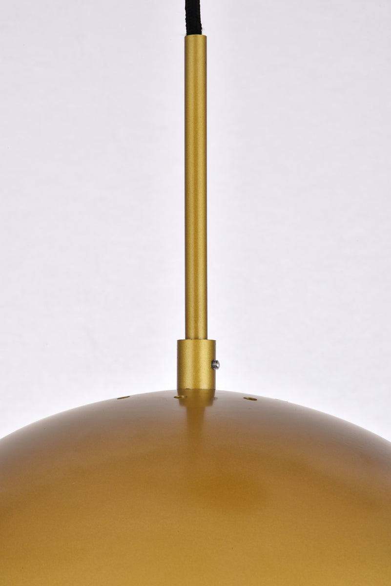 Eclipse 1 Light Brass Pendant With Frosted White Glass