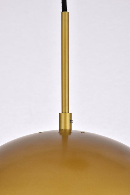 Eclipse 1 Light Brass Pendant With Frosted White Glass