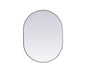 Metal Frame Oval Mirror 27x36 Inch in Silver