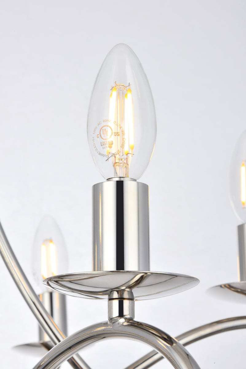 Lyndon 6 light polished Nickel Pendant