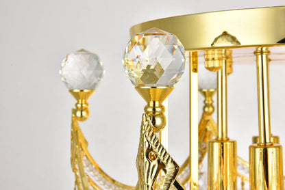 Corona 6 light Gold Flush Mount Clear Royal Cut Crystal