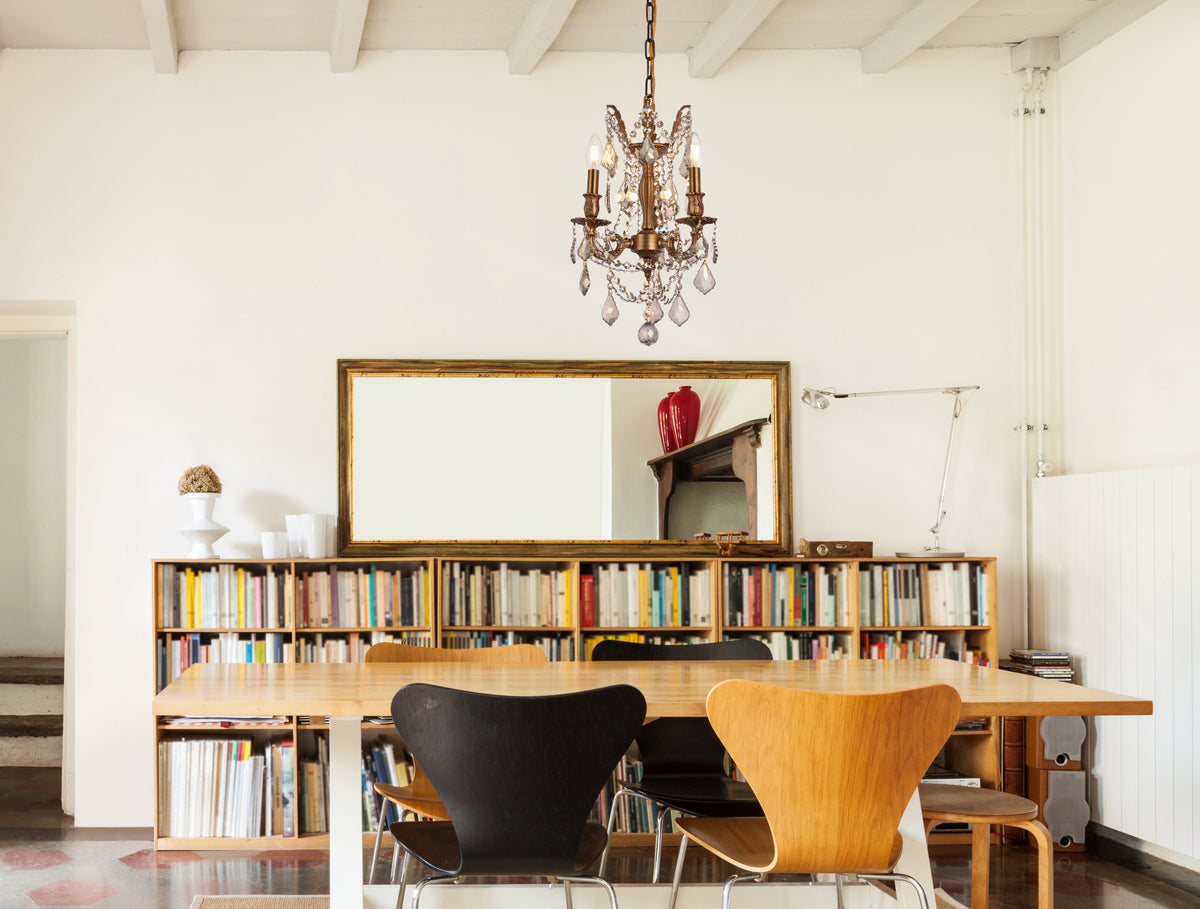 Rosalia 3 light French Gold Pendant Golden Teak (Smoky) Royal Cut Crystal