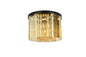 Sydney 6 light Matte Black Flush Mount Golden Teak (Smoky) Royal Cut Crystal