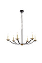 Trey 36 inch pendant in black and brass