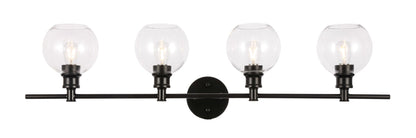 Collier 4 light Black and Clear glass Wall sconce