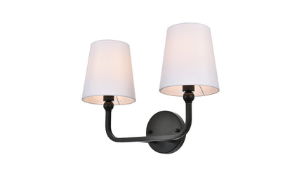 Colson 2 light Black and Clear Bath Sconce