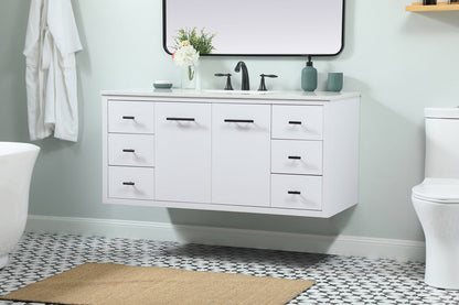 48 inch Single bathroom vanity in white