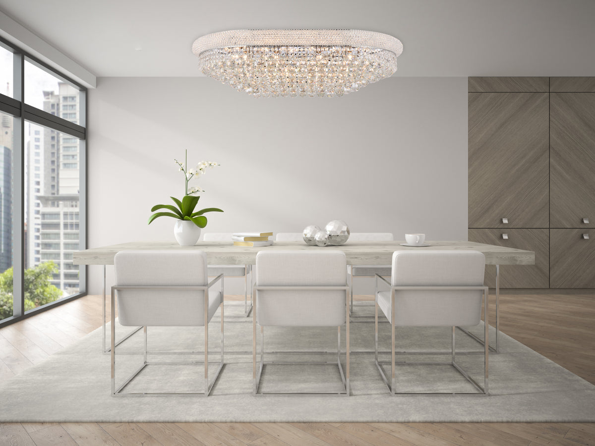Primo 24 light Chrome Flush Mount Clear Royal Cut Crystal