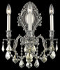 Monarch 3 light Pewter Wall Sconce Golden Teak (Smoky) Royal Cut Crystal