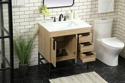 32 inch Single bathroom vanity in mango wood