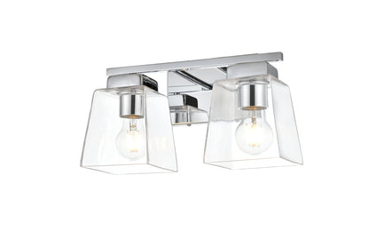 Merrick 2 light Chrome and Clear Bath Sconce
