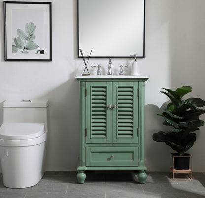 24 inch Single Bathroom Vanity in Vintage Mint