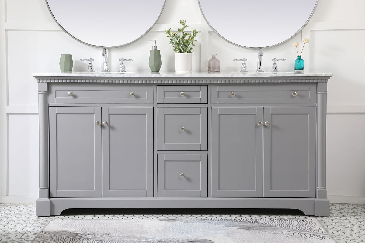 72 inch double bathroom vanity in Grey