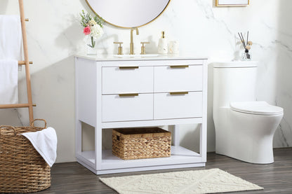36 inch Single bathroom vanity in white