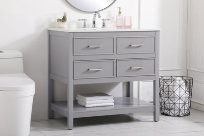 36 inch Single bathroom vanity in gray