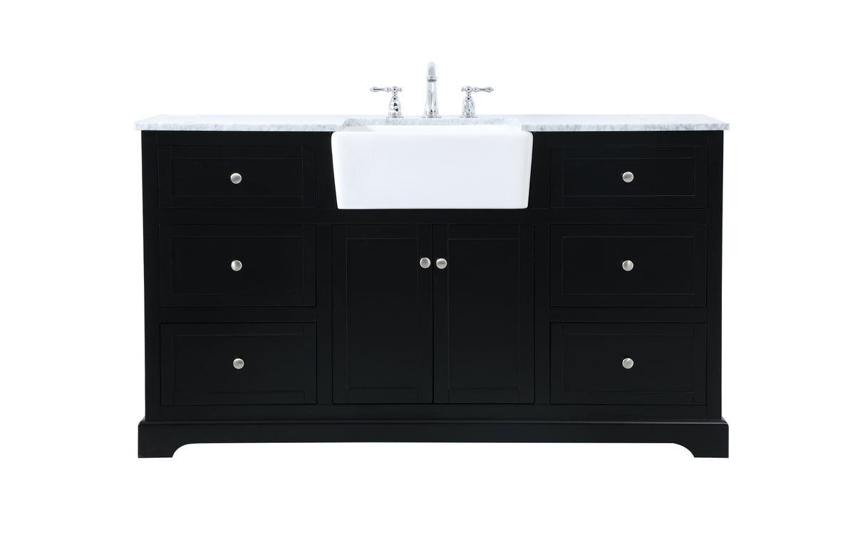 60 inch Single bathroom vanity in black