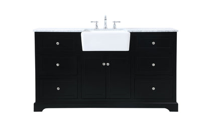 60 inch Single bathroom vanity in black