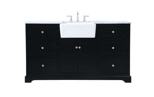 60 inch Single bathroom vanity in black