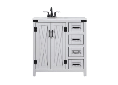 32 inch Single bathroom vanity in grey