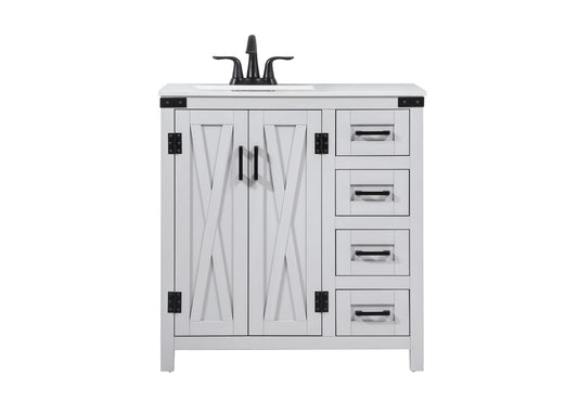 32 inch Single bathroom vanity in grey