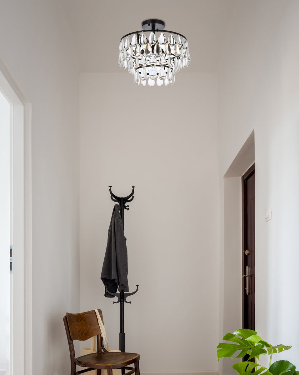 Mila 14 inch flush mount in black