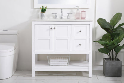 36 inch Single Bathroom Vanity in White