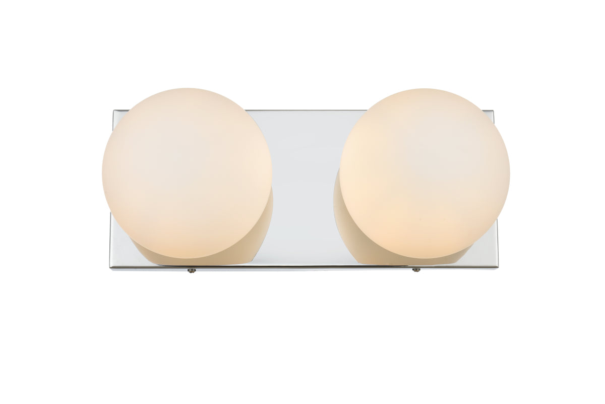 Jaylin 2 light Chrome and frosted white Bath Sconce