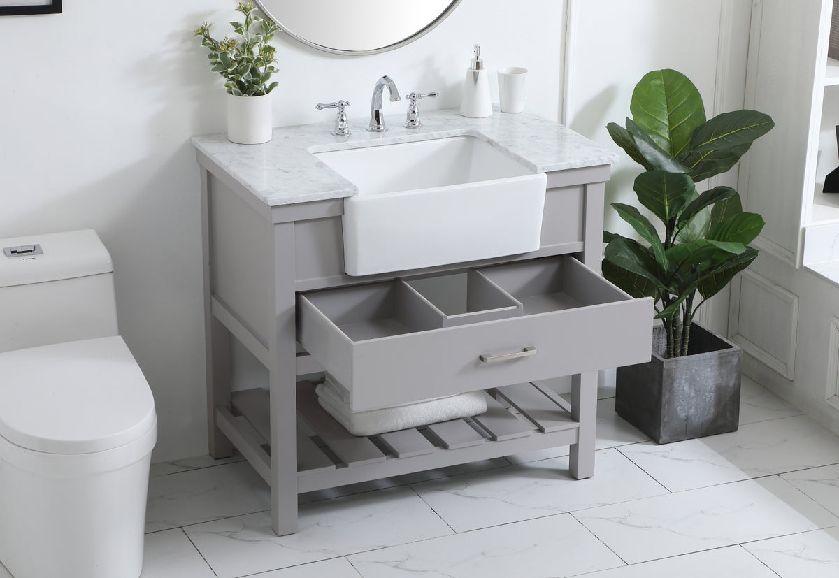 36 inch Single bathroom vanity in grey