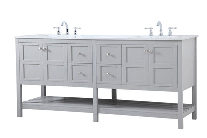 72 inch Double Bathroom Vanity in Gray