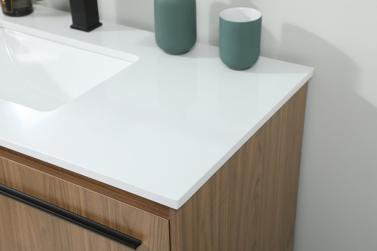 40 inch Single bathroom vanity in walnut brown