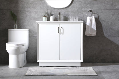 36 Inch SIngle Bathroom Vanity In White