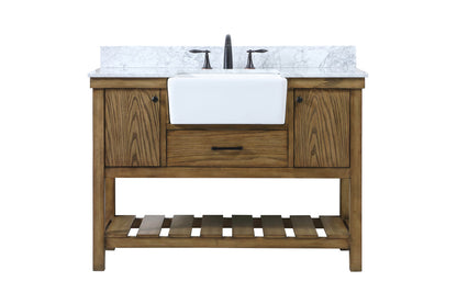 48 inch Single bathroom vanity in driftwood with backsplash