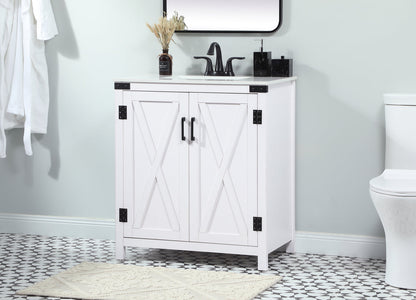 30 inch Single bathroom vanity in white