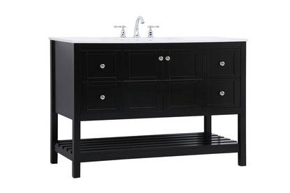 48 inch Single Bathroom Vanity in Black