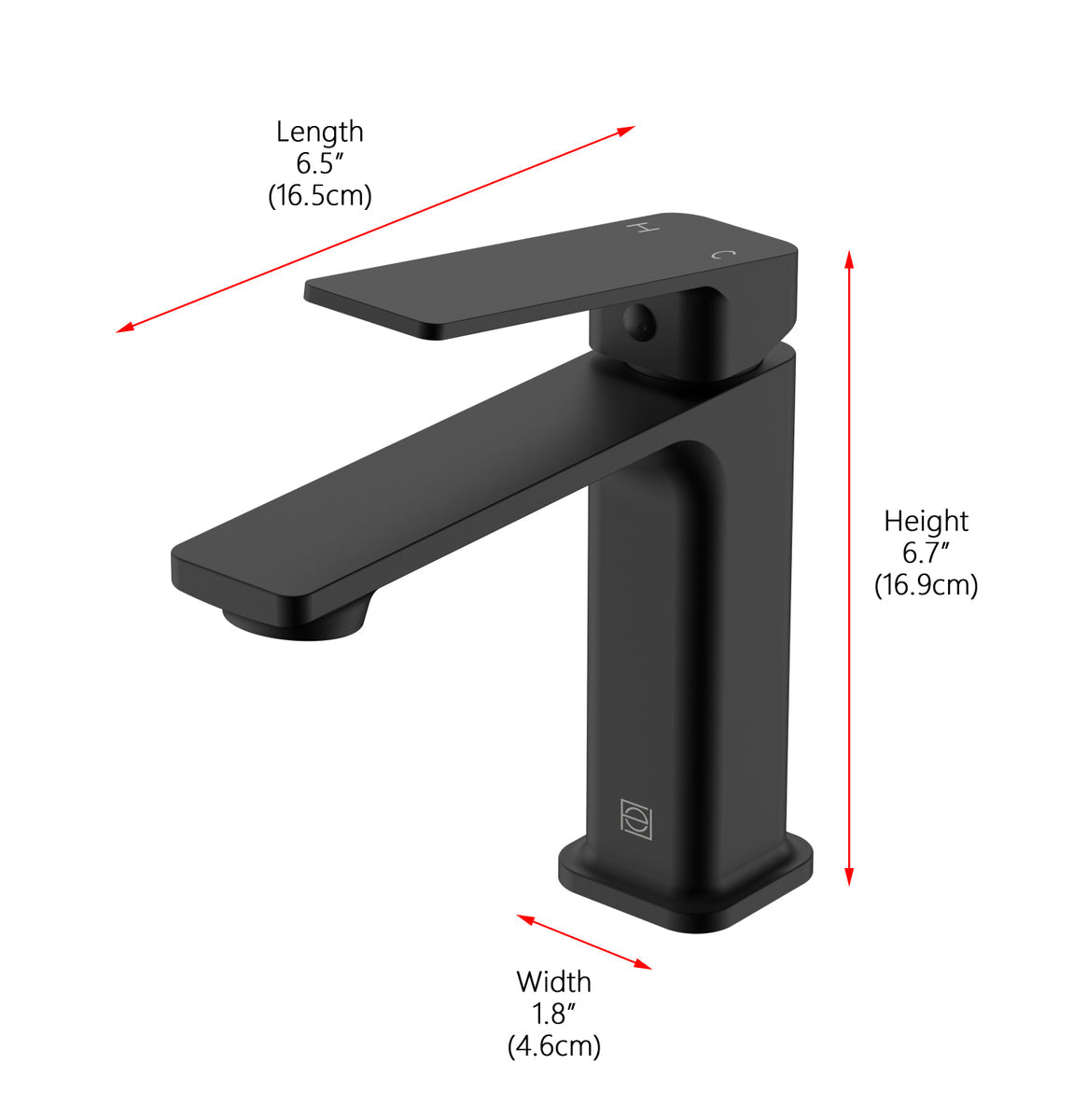 Lena Single Hole Single Handle Bathroom Faucet in Matte Black