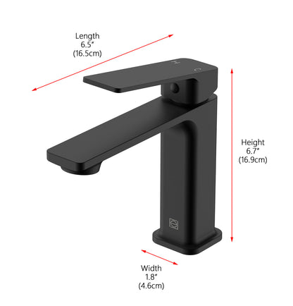 Lena Single Hole Single Handle Bathroom Faucet in Matte Black