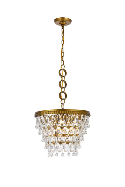 Nordic 4 lights brass pendant