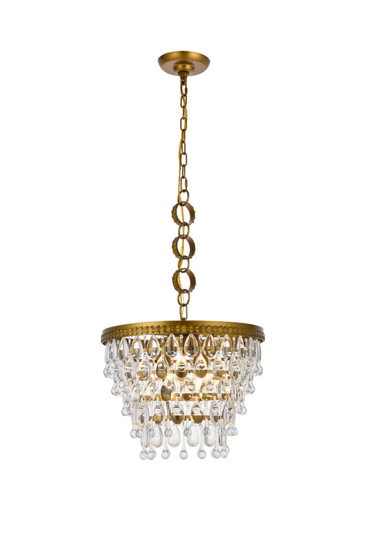 Nordic 4 lights brass pendant