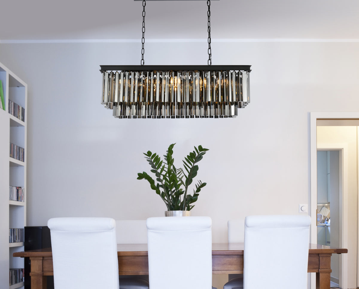Sydney 12 light Matte Black Chandelier Silver Shade (Grey) Royal Cut Crystal